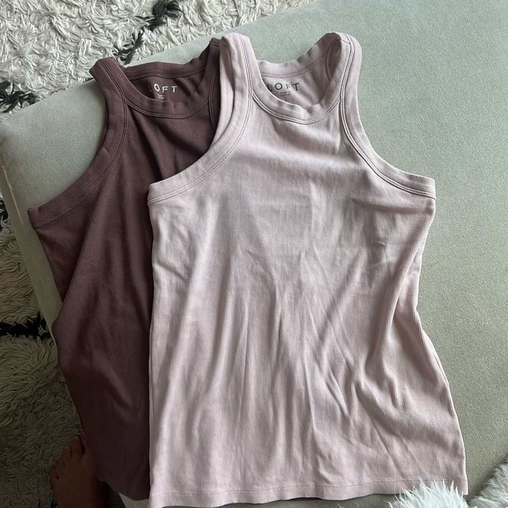 LOFT high neck tank tops set of 2